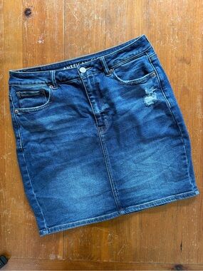 American Eagle Outfitters Dark Blue Denim Pencil Skirt